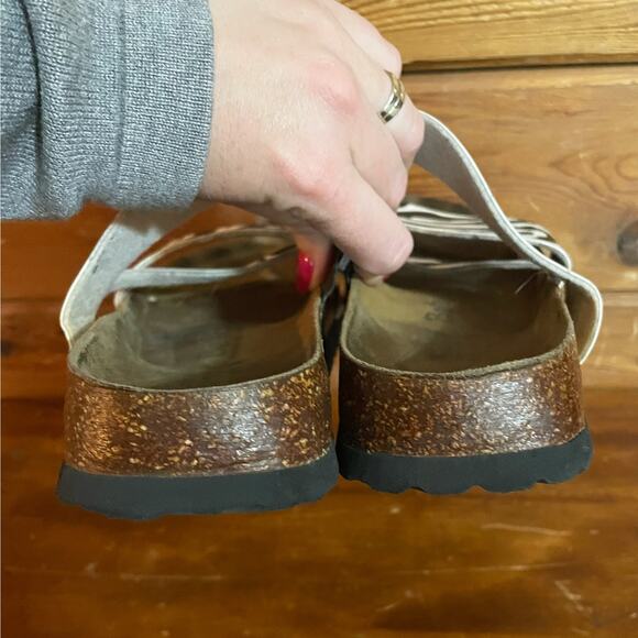 Betula Birkenstock Womens Zebra Leather Black White Sandals 39/8 - Picture 6 of 7